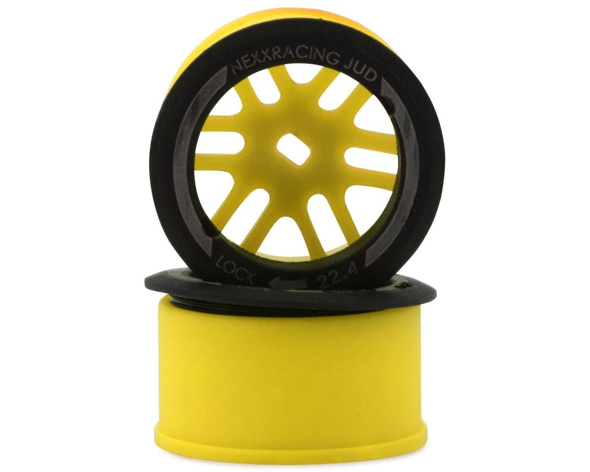NEXX Racing Mini-Z AWD "JUD" EVO Rear Threaded Side-Wall Carbon Fiber Rims NX-USA-EVOAWD-R+3-Y, Variant: NX-USA-EVOAWD-R+3-Y
