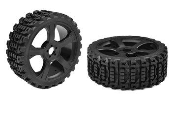 Corally Off-Road 1/8 Buggy Tires Xprit Glued on Black Rims, Variant: COR00180-611