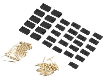RCPROPLUS Servo Connector Set (Crimp Style) (Black), Variant: RPP-DE254DIY-BLKF-P10