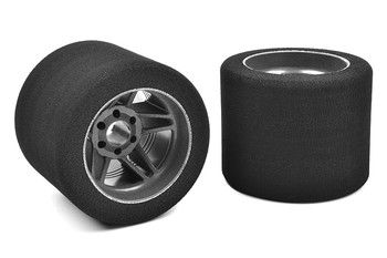 Corally Attack Foam Tires 1/8 Circuit 32 Shore Rear 76mm Carbon Rims, Variant: COR14719-32