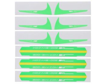 GooSky S2 Tail Boom &amp; Fin Sticker Set (Green), Variant: GSK-GT000087