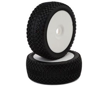 GRP Tires Flexy Pre-Mounted 1/8 Buggy Tires (White) (2) (N35 - Soft), Variant: GRPGMX40-N35