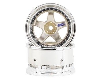 DS Racing Drift Element 5 Spoke Drift Wheels (Gold &amp; Chrome) (2) DSC-DE-015, Variant: DSC-DE-015