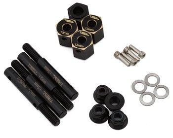 Treal Hobby Axial AXP8 Gilamo Brass Hex Hub Adaptors w/Extended Shafts (13mm), Variant: TLHAXP8-48