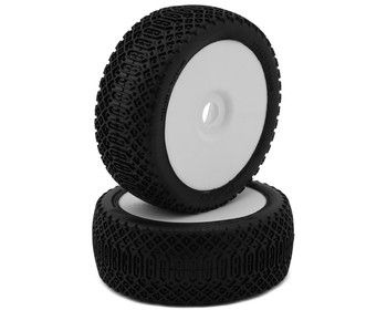 GRP Tires Flexy Pre-Mounted 1/8 Buggy Tires (White) (2) (S25 - Super Soft), Variant: GRPGMX40-S25