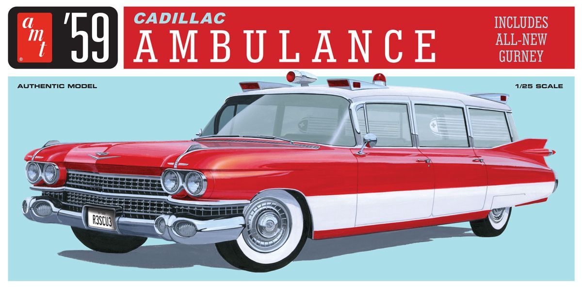 AMT 1/25 1959 Cadillac Ambulance with Gurney Model Kit
