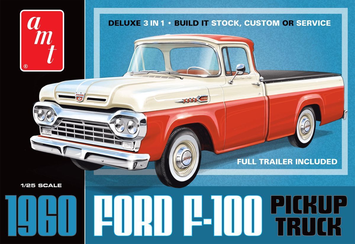 AMT 1/25 1960 Ford F100 Pickup with Trailer Model Kit