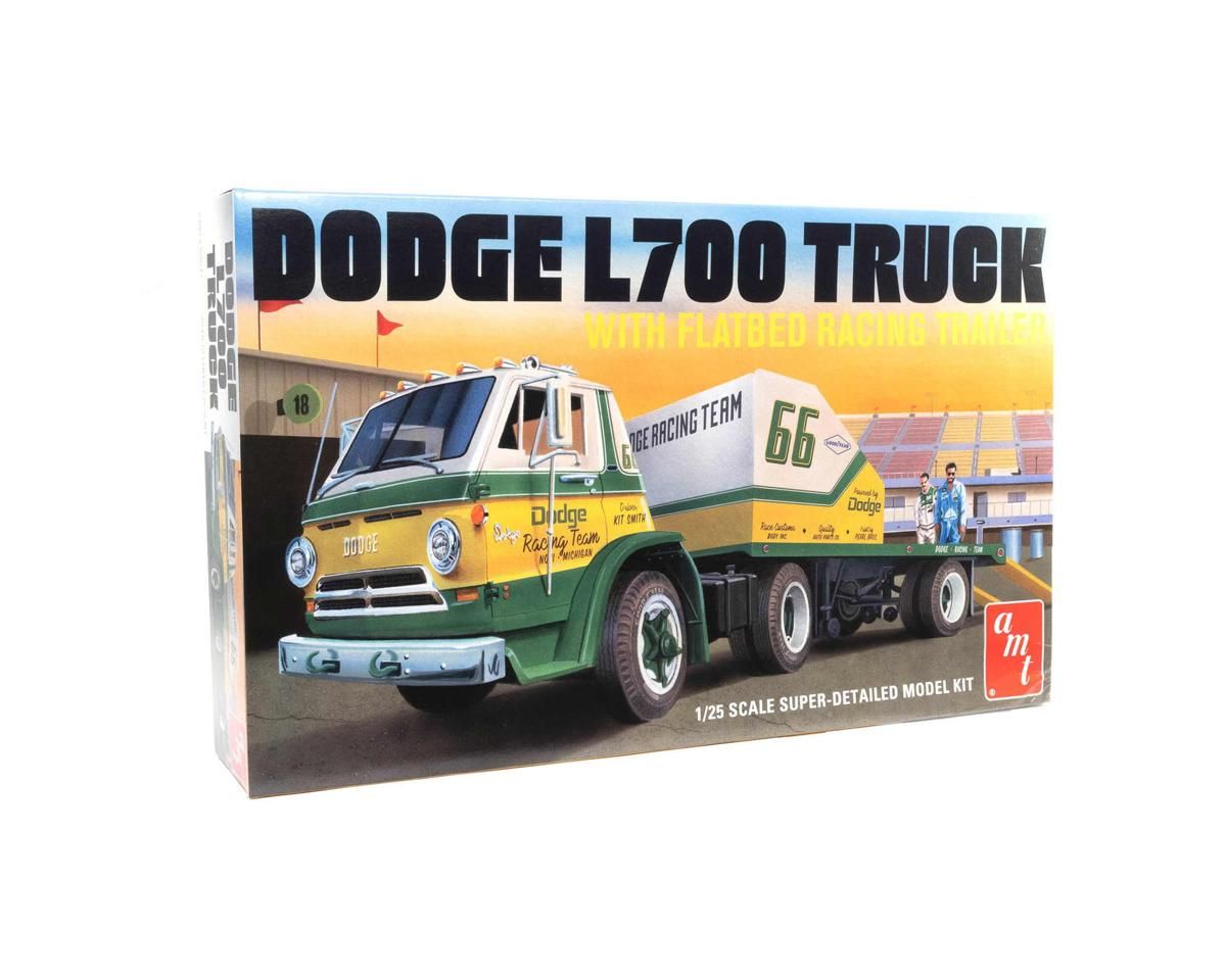 AMT 1/25 1966 Dodge L700 Truck Flatbed Racing Trailer Model Kit, Variant: AMT1368