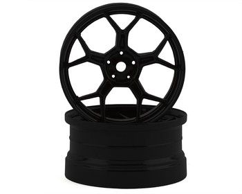 DS Racing Feathery Split Spoke Drift Wheels (Matte Black) (2) (6mm Offset), Variant: DSC-DF-004