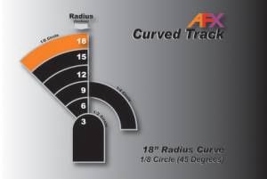AFX 18" Curved Slot Car Track expansion Pieces (2)