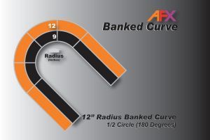 AFX 12" Banked Curved Slot Car Track expansion Pieces (2)