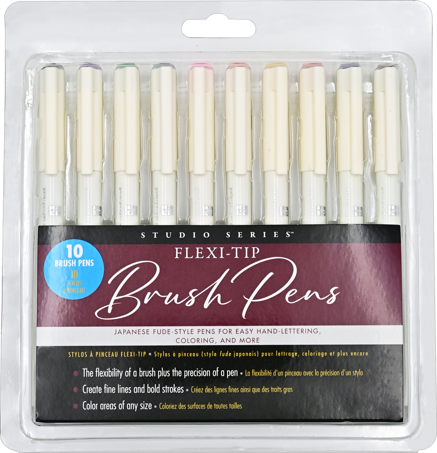 Peter Pauper Press Inc. Flexi-Tip Brush Pens (Set of 10), Variant: PPJ340160