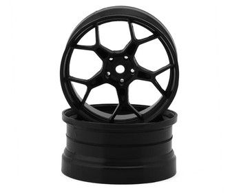 DS Racing Feathery Super Soft Split Spoke Drift Wheels (Black) (2) (6mm Offset), Variant: DSC-DF-5Y2-6B-SS