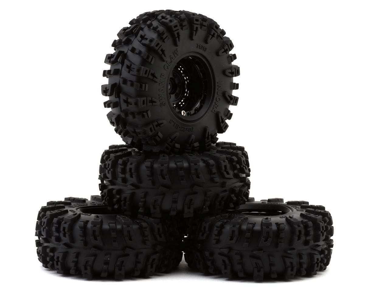 Injora 1.3" Deep Dish Aluminum Micro Crawler Beadlock Wheels w/Swamp Claw Tires, Variant: INJYQW-1305BK-1319
