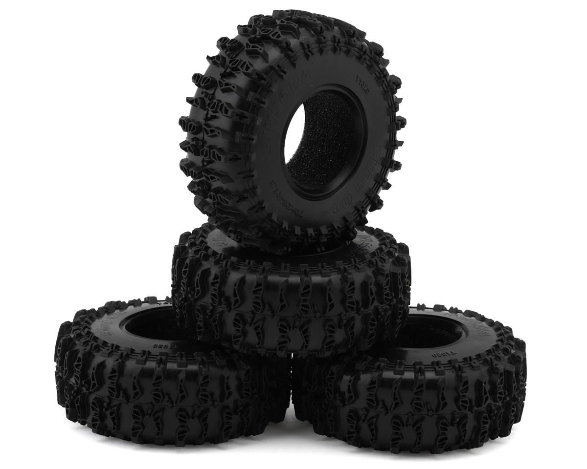 Injora 1.3" Cling On Micro Rock Crawler Tires Combo (4) (70mm OD) (Soft), Variant: INJYQT-1320-1370GN