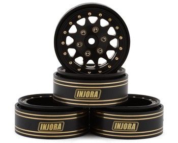 Injora 1.3" D-Slot Brass Micro Rock Crawler Beadlock Wheels, Variant: INJYQW-1301BGD