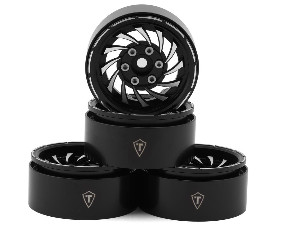 Treal Hobby Cyclone 1.9" Aluminum Beadlock Wheels (Black) (4) (122.5g), Variant: TLHTWHEEL-179
