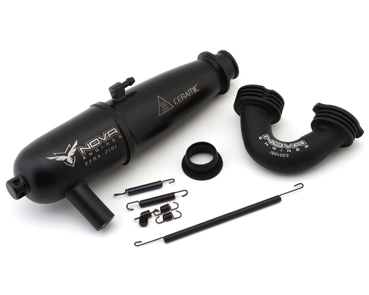 Nova Engines Black Kombo Ceramic Coated .21 On-Road GT Tuned Pipe w/Manifold, Variant: NVE2008004