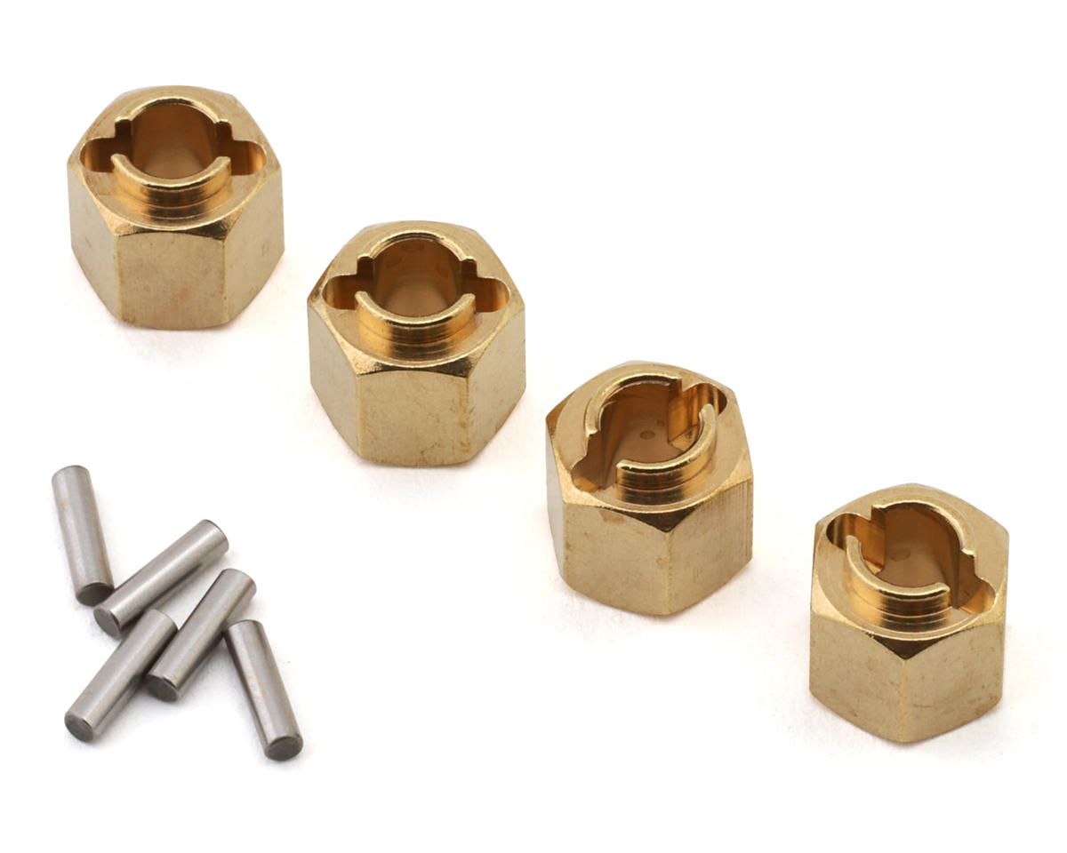 Injora Redcat Ascent-18 Brass Wheel Hex Adapters (Gold) (4) (1.5g ea), Variant: INJTRX4M-02-6