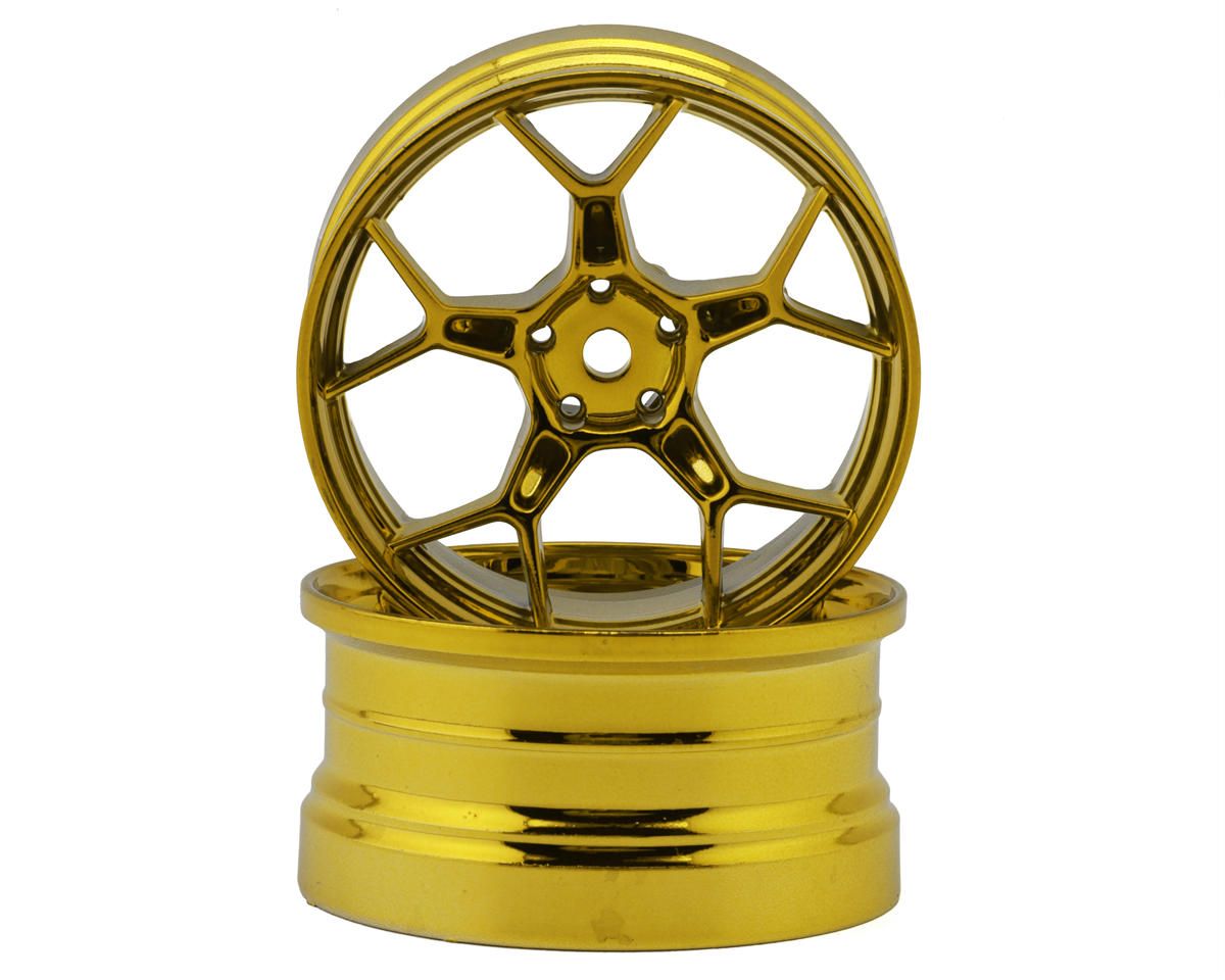 DS Racing Feathery Split Spoke Drift Wheels (Gold Hi Gloss) (2) (6mm Offset), Variant: DSC-DF-5Y2-6B-GDC