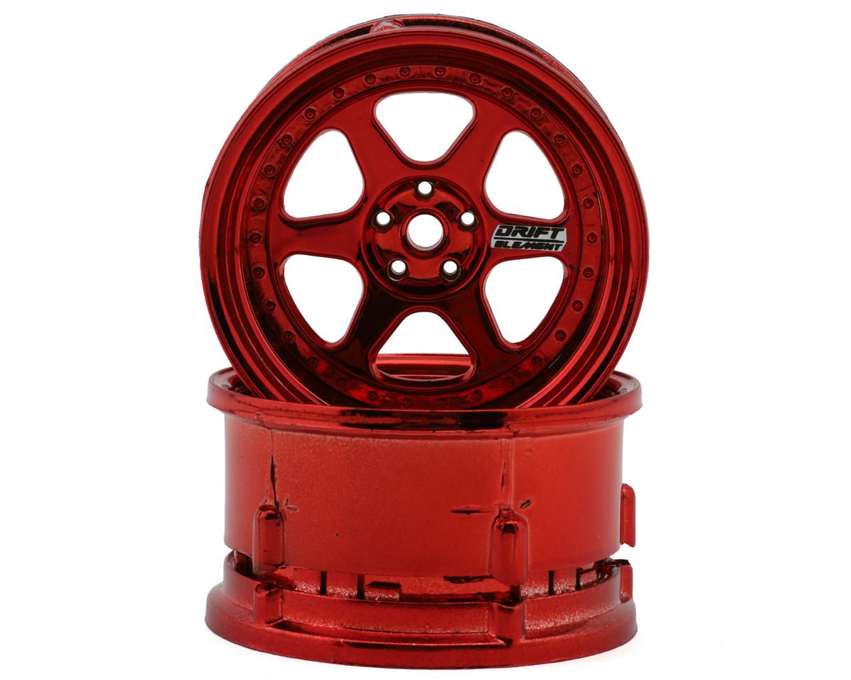 DS Racing Drift Element 6 Spoke Drift Wheels (Red Chrome) (2), Variant: DSC-DE-233