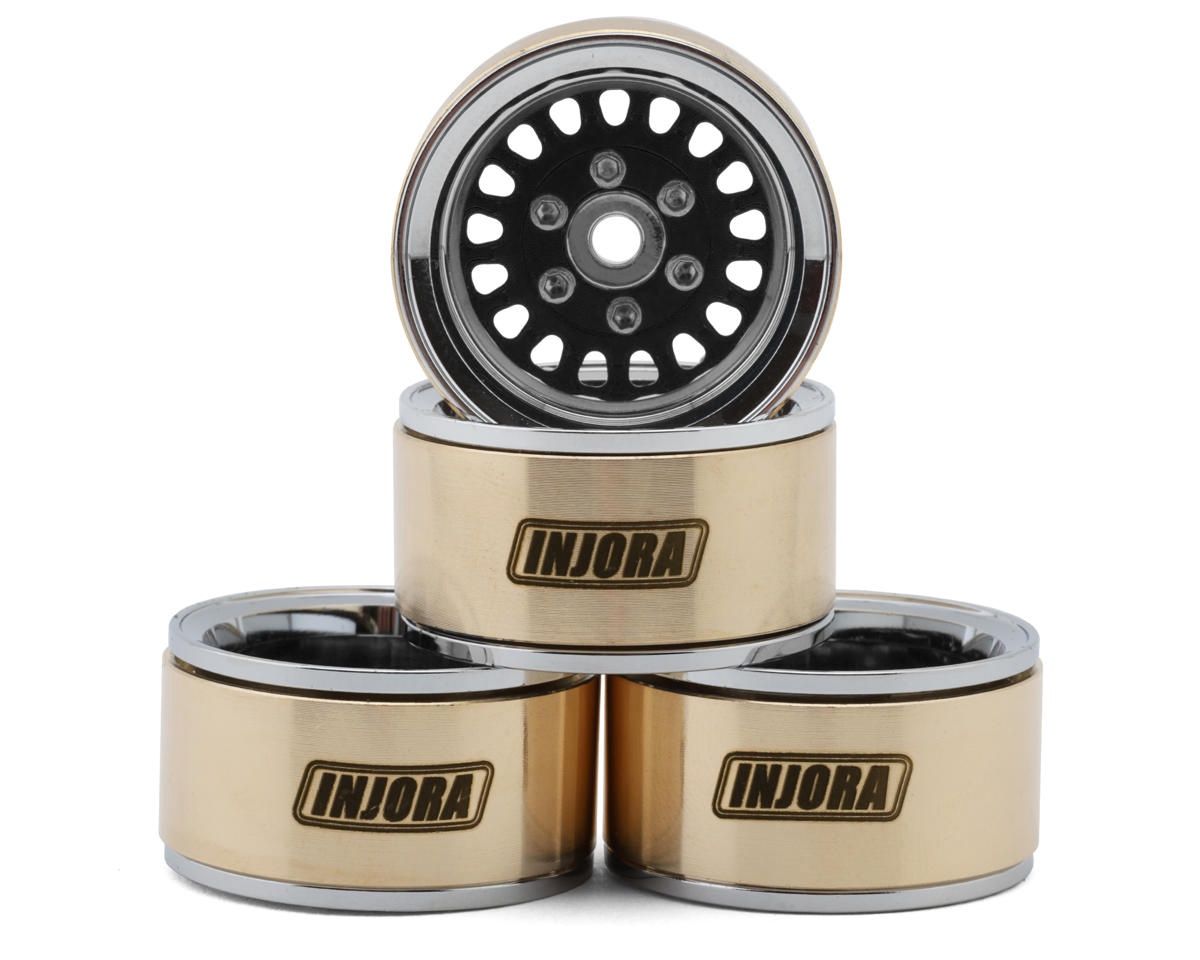 Injora 1.0" ModuWheel Brass &amp; Aluminum Micro Crawler Beadlock Wheels (Black), Variant: INJYQW-MW1016BK
