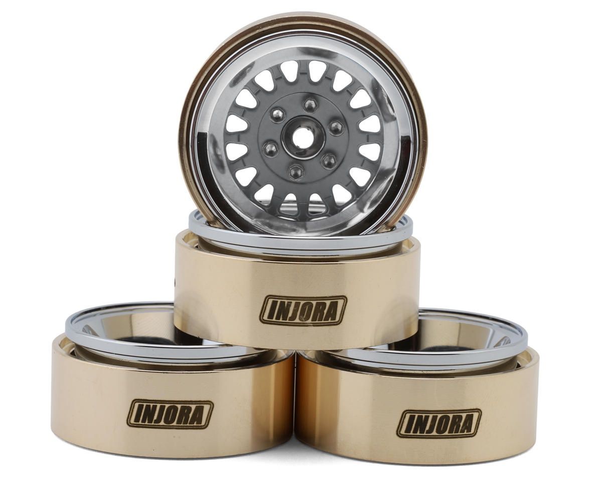 Injora 1.3" ModuWheel Brass &amp; Aluminum Micro Crawler Beadlock Wheels (Grey), Variant: INJYQW-MW1316GL