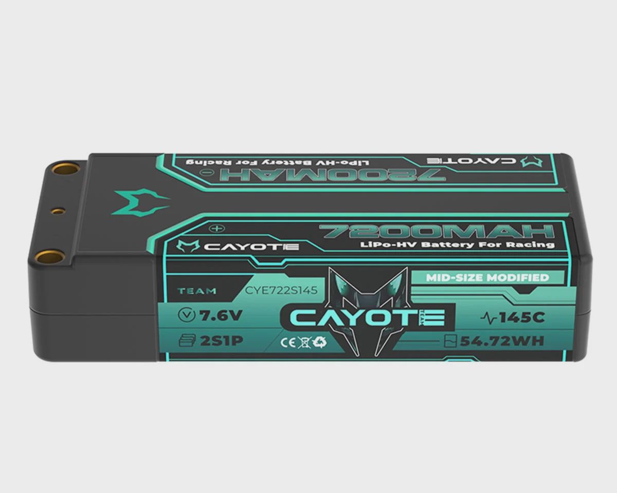 Cayote 2S 145C Mid-Size LiHV Battery (7.6V/7200mAh), Variant: CYE722S145