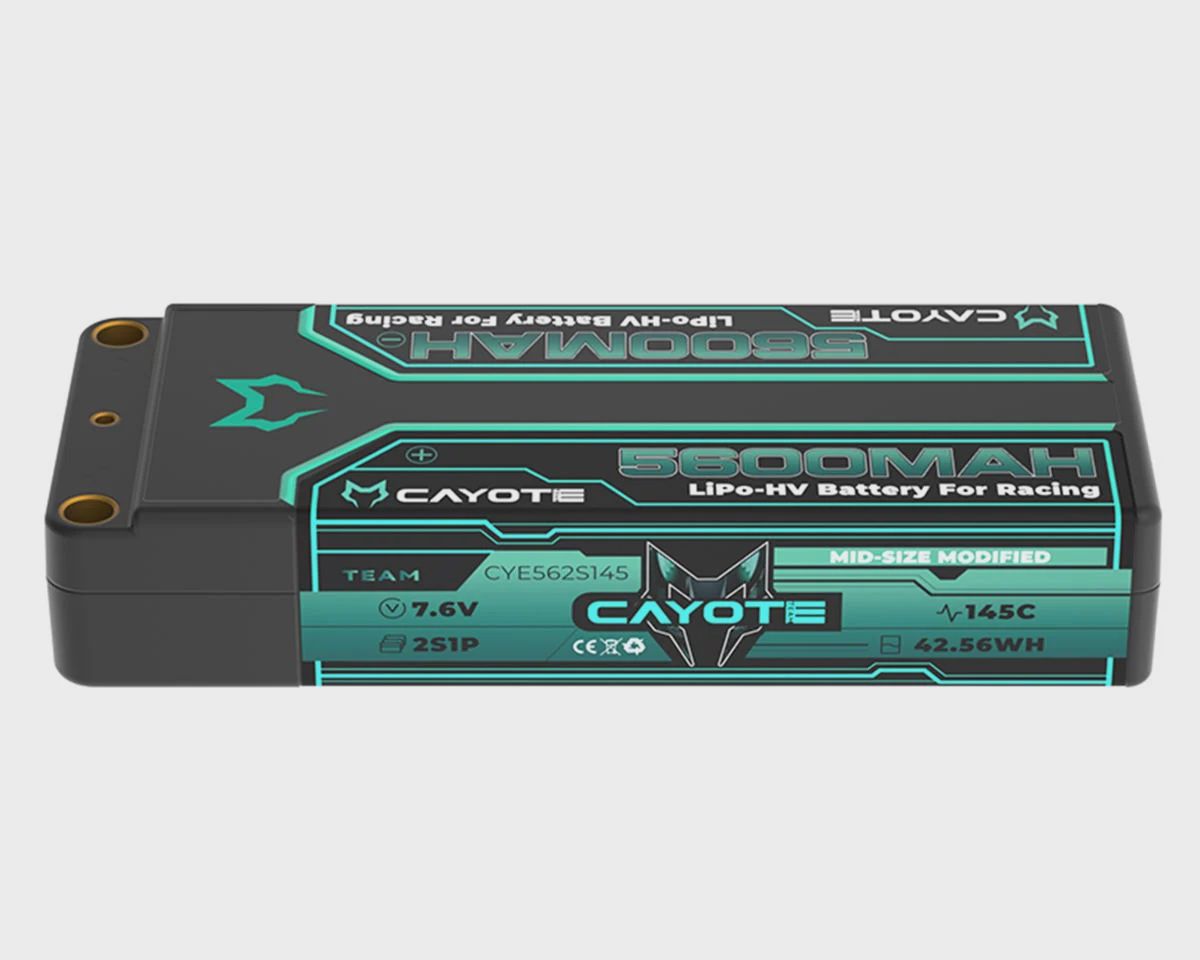 Cayote 2S 145C Mid-Size LiHV Battery (7.6V/5600mAh), Variant: CYE562S145
