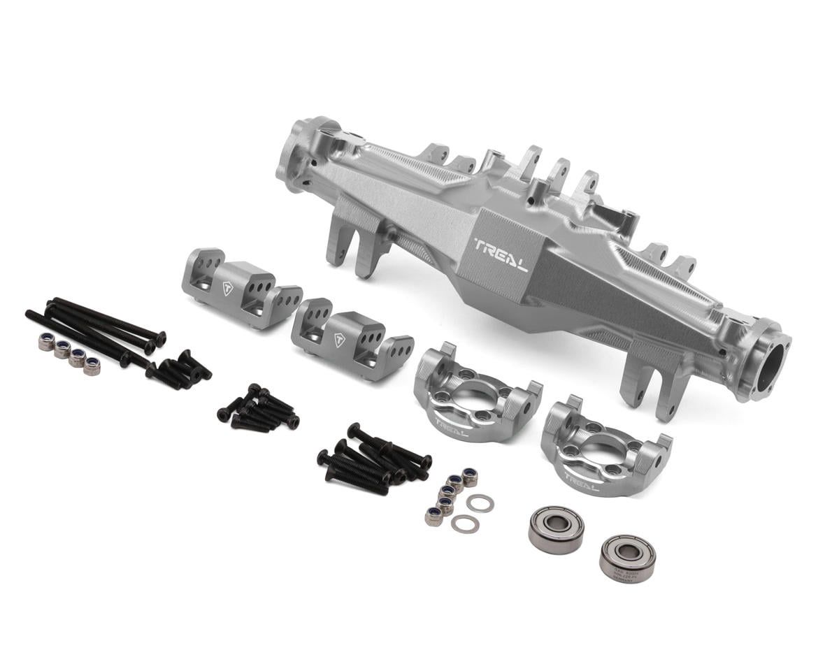 Treal Hobby Losi LMT 2.0 7075 Aluminum Front Axle Housing Set (Silver)