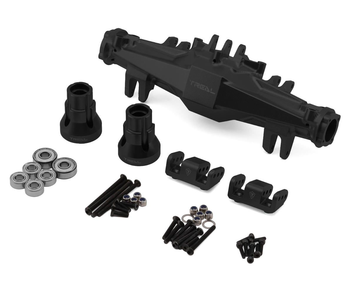 Treal Hobby Losi LMT 2.0 7075 Aluminum Rear Axle Housing Set (Black)
