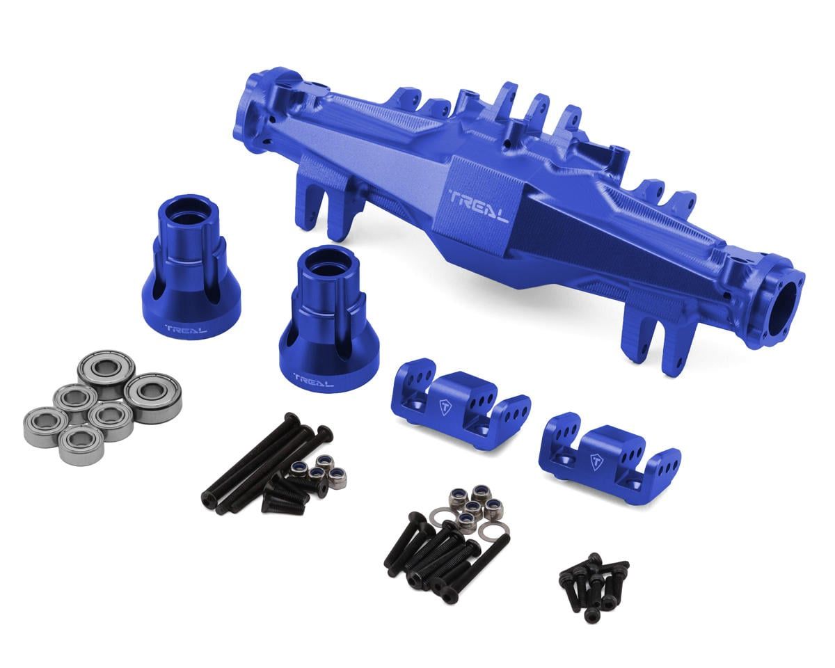 Treal Hobby Losi LMT 2.0 7075 Aluminum Rear Axle Housing Set (Blue)