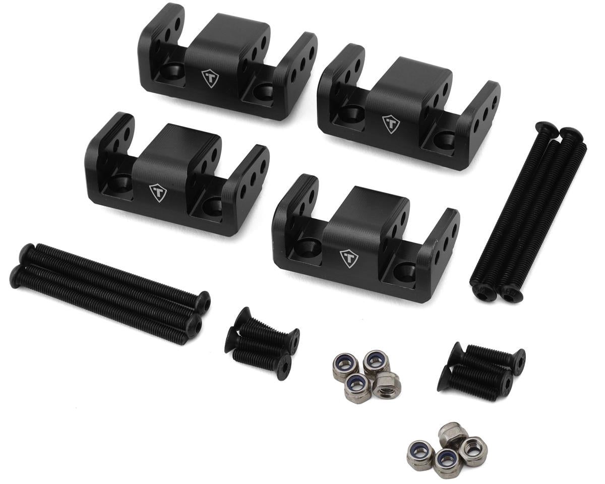Treal Hobby Losi LMT 2.0 7075 Aluminum Dual Lower Shock Mounts Set (Black)