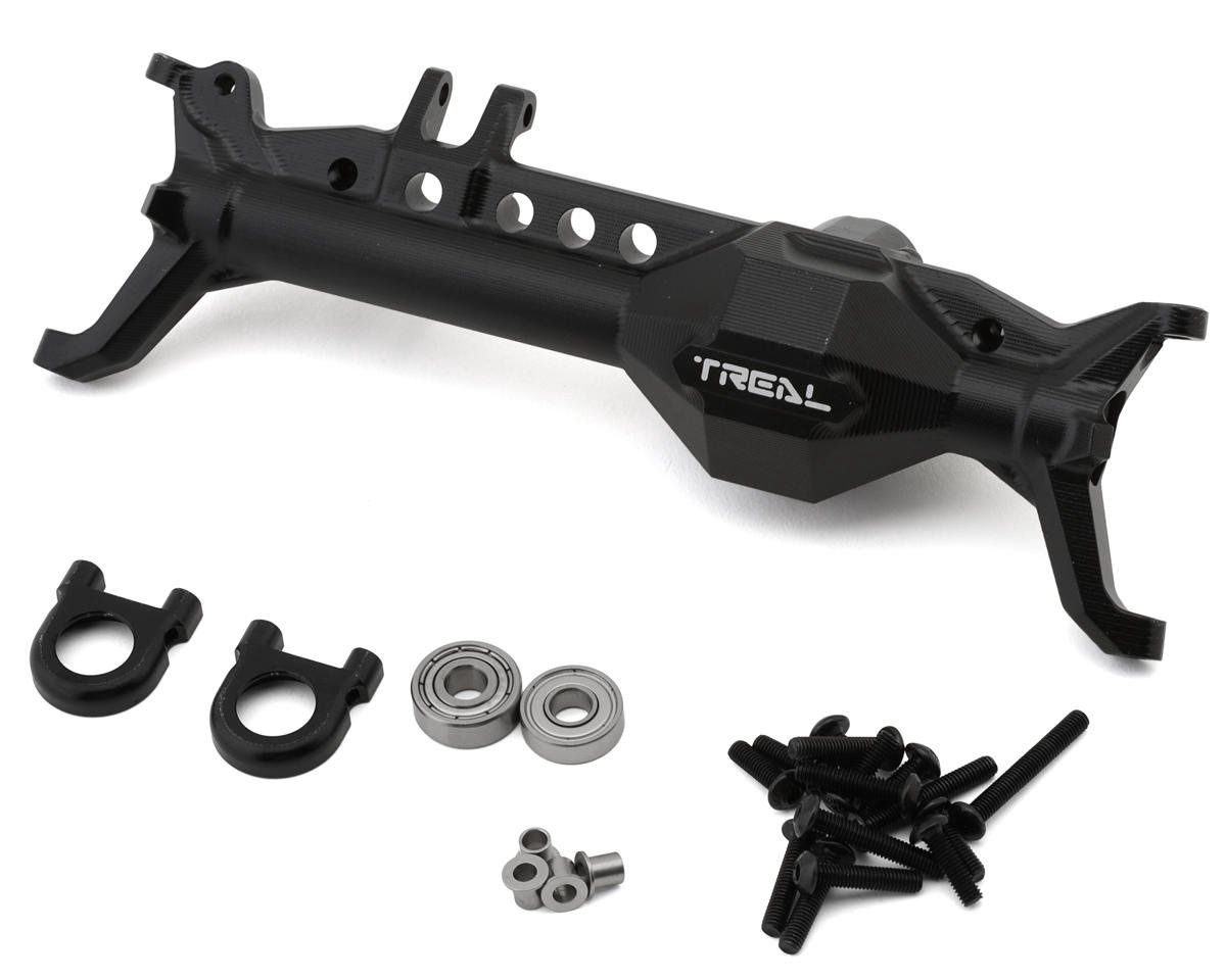 Treal Hobby Vanquish VRD/VS4-10 7075 Aluminum Front Portal Axle Housing (Black)