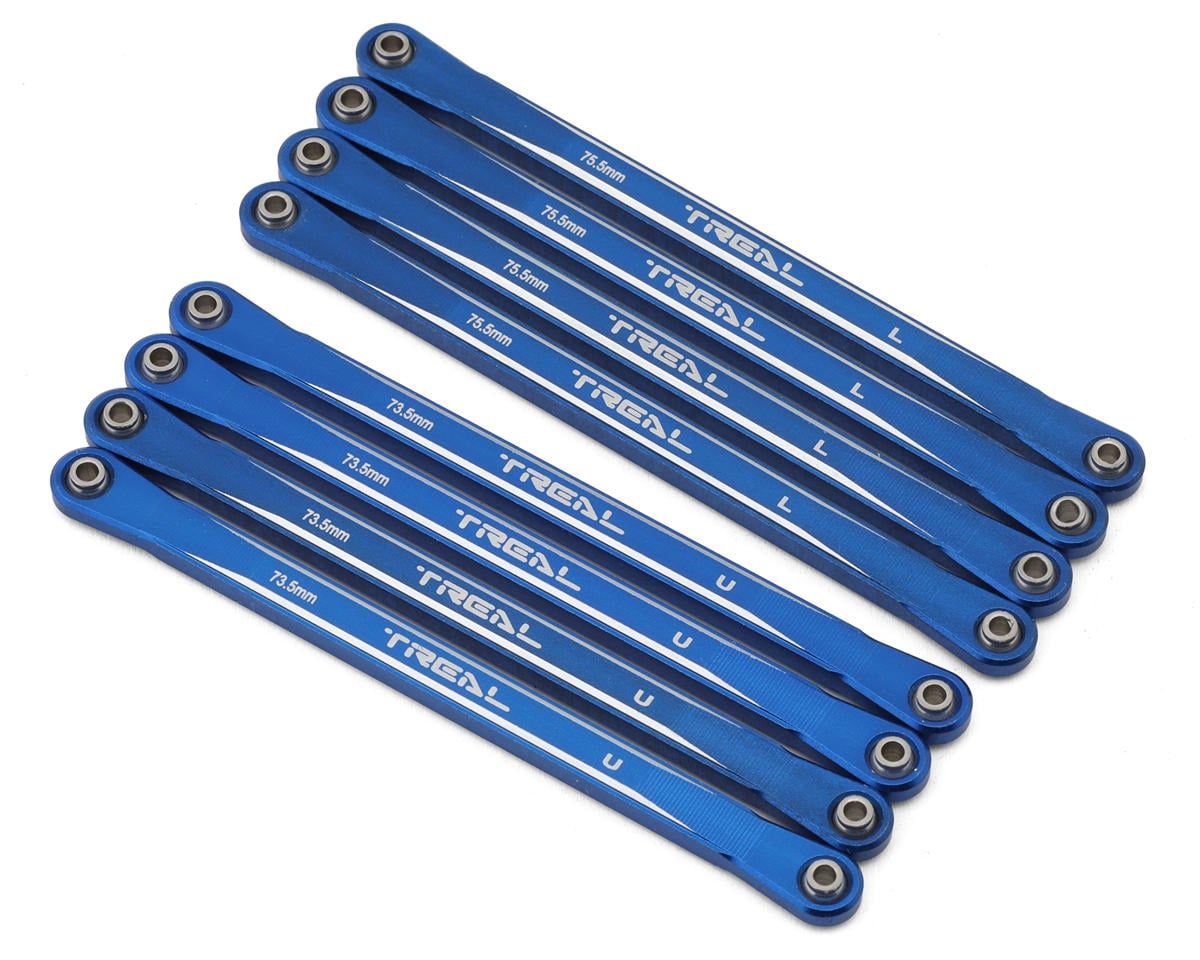 Treal Hobby Losi Mini LMT Extended CNC-Aluminum Suspension Links Set (Blue)