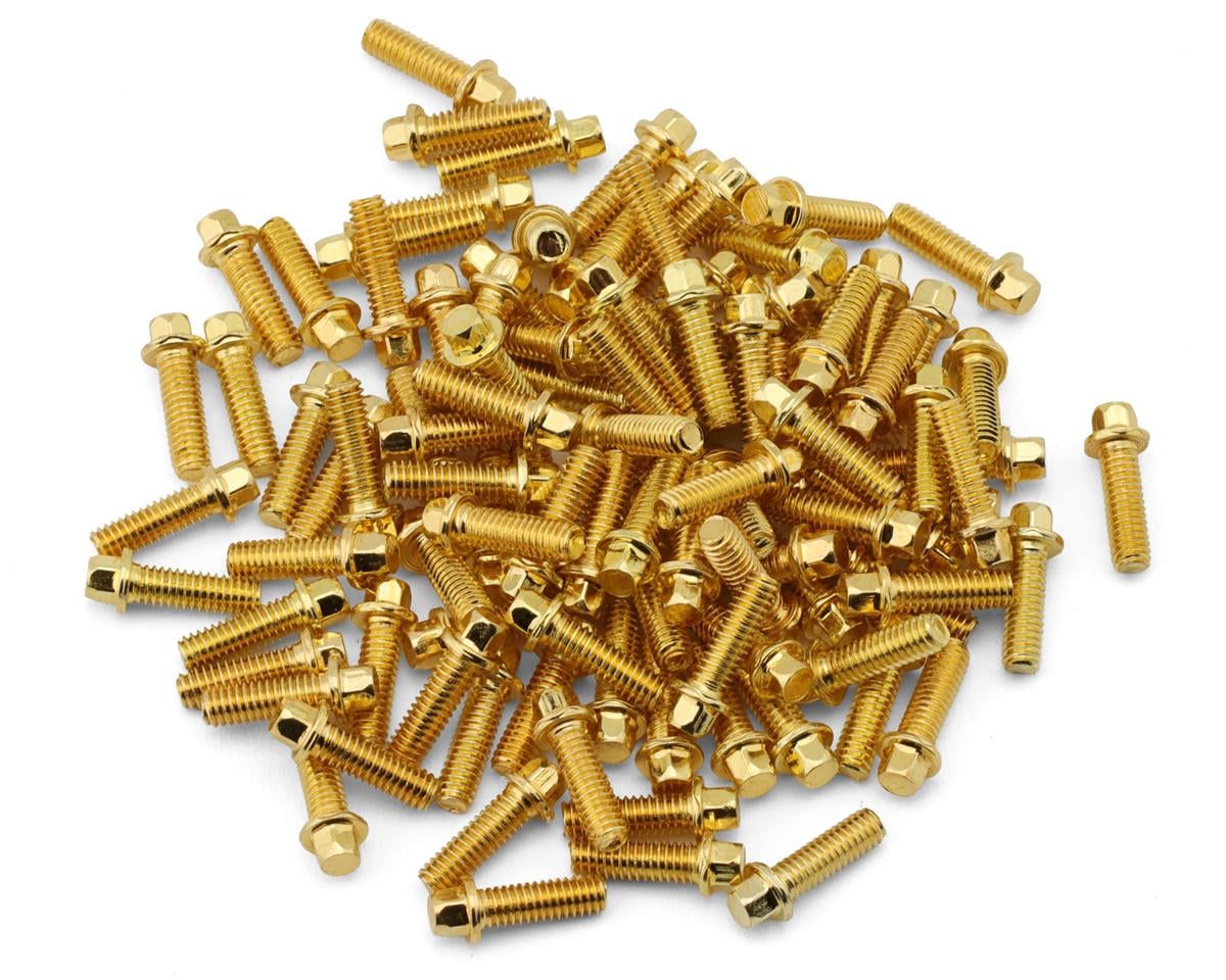 Treal Hobby 1.9 Beadlock Wheel Steel Scale Hex Head Screws (Gold) (100)