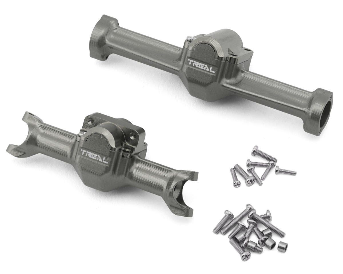 Treal Hobby Axial SCX30 7075 Aluminum Front &amp; Rear Axle Housings Set (Gun Metal)
