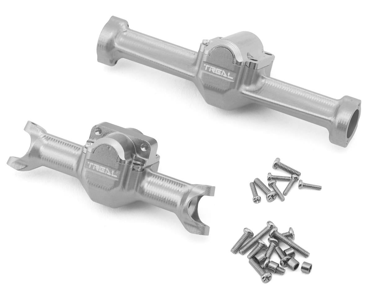 Treal Hobby Axial SCX30 7075 Aluminum Front &amp; Rear Axle Housings Set (Silver)