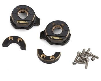Treal Hobby SCX30 Brass Steering Knuckles (Black) (2) (7.75g ea), Variant: TLHTSCX30-06