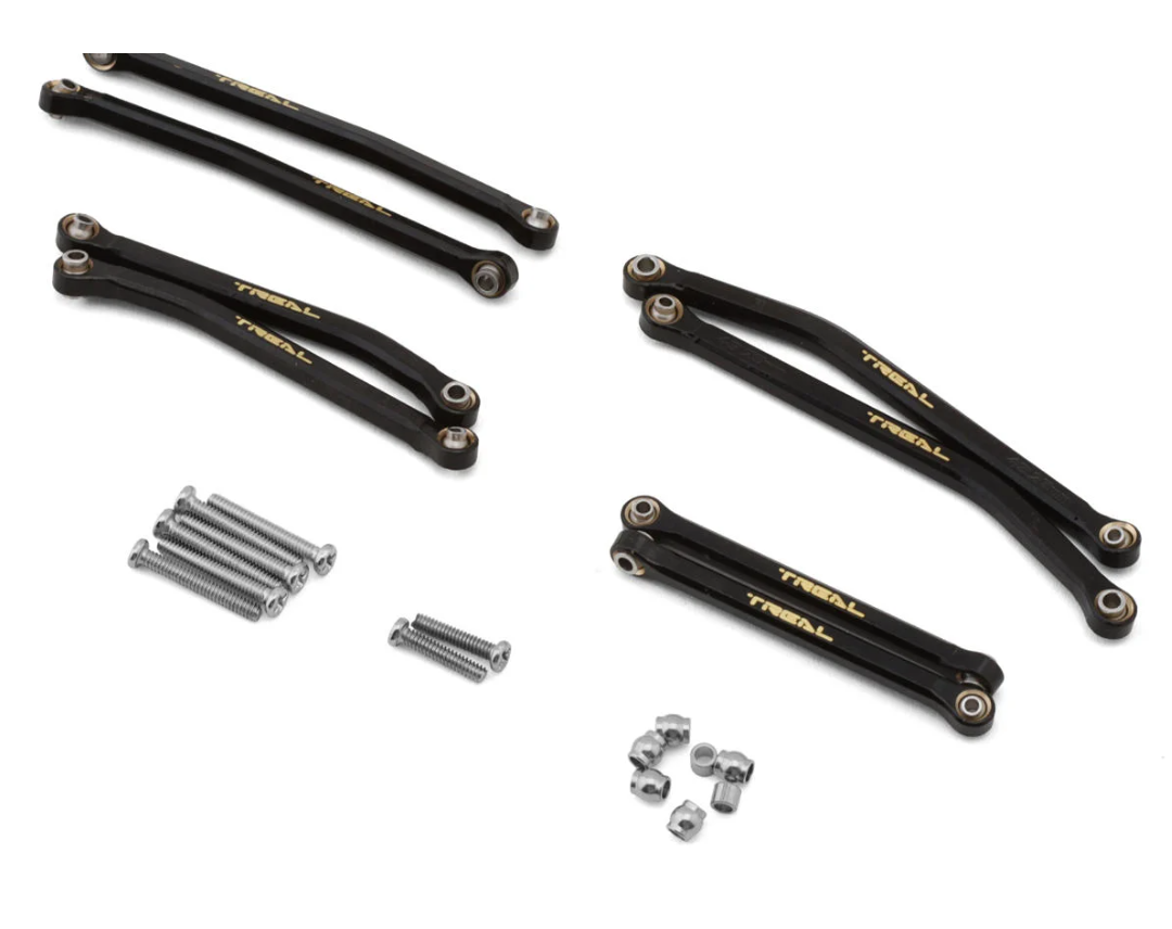 Treal Hobby Axial SCX30 Brass High Clearance Suspension Links Set (Black), Variant: TLHTSCX30-08