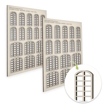 Green Stuff World Industrial Arched Miniature Windows - Small (type 2), Variant: GSW13710