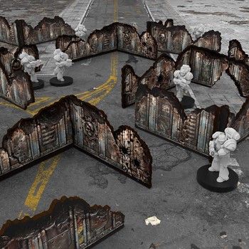 Green Stuff World Matched Play Pre-painted Low Walls (Pack x8), Variant: GSW6567