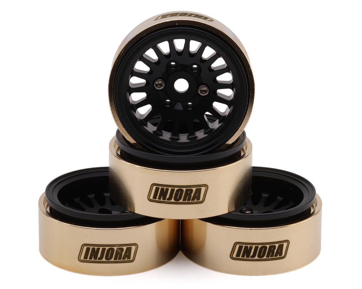 Injora 1.0" Brass Multi-Spoke Micro Crawler Beadlock Wheels, Variant: INJYQW-1109BK
