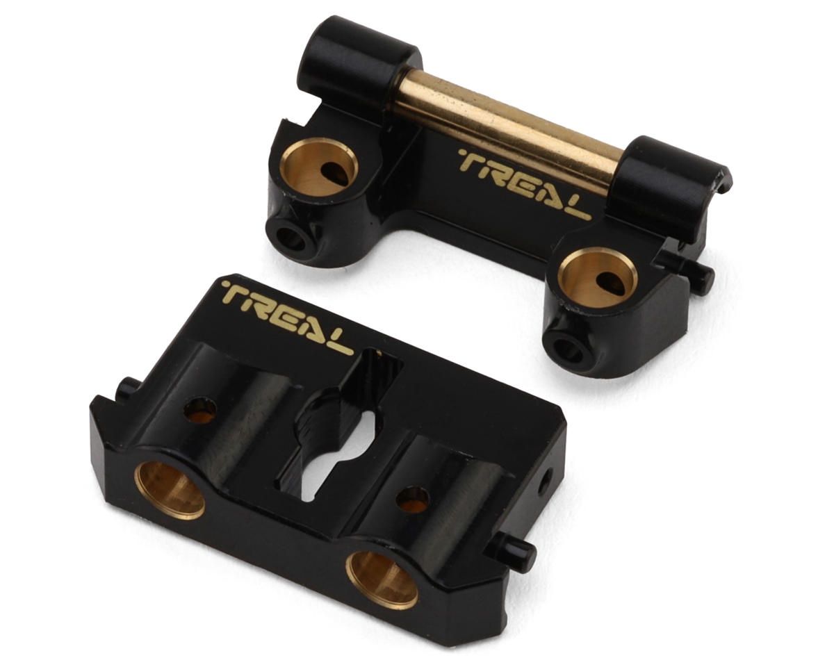 Treal Hobby Redcat Ascent-18 Brass Front &amp; Rear Bumper Mounts (Black) (30.4g)