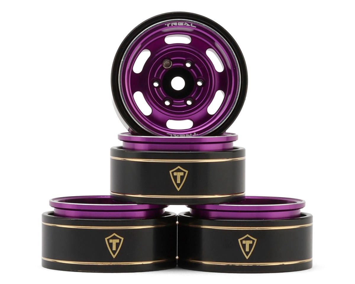 Treal Hobby Type E 1.0" 6-Slot Beadlock Wheels (Purple) (4) (21.9g)