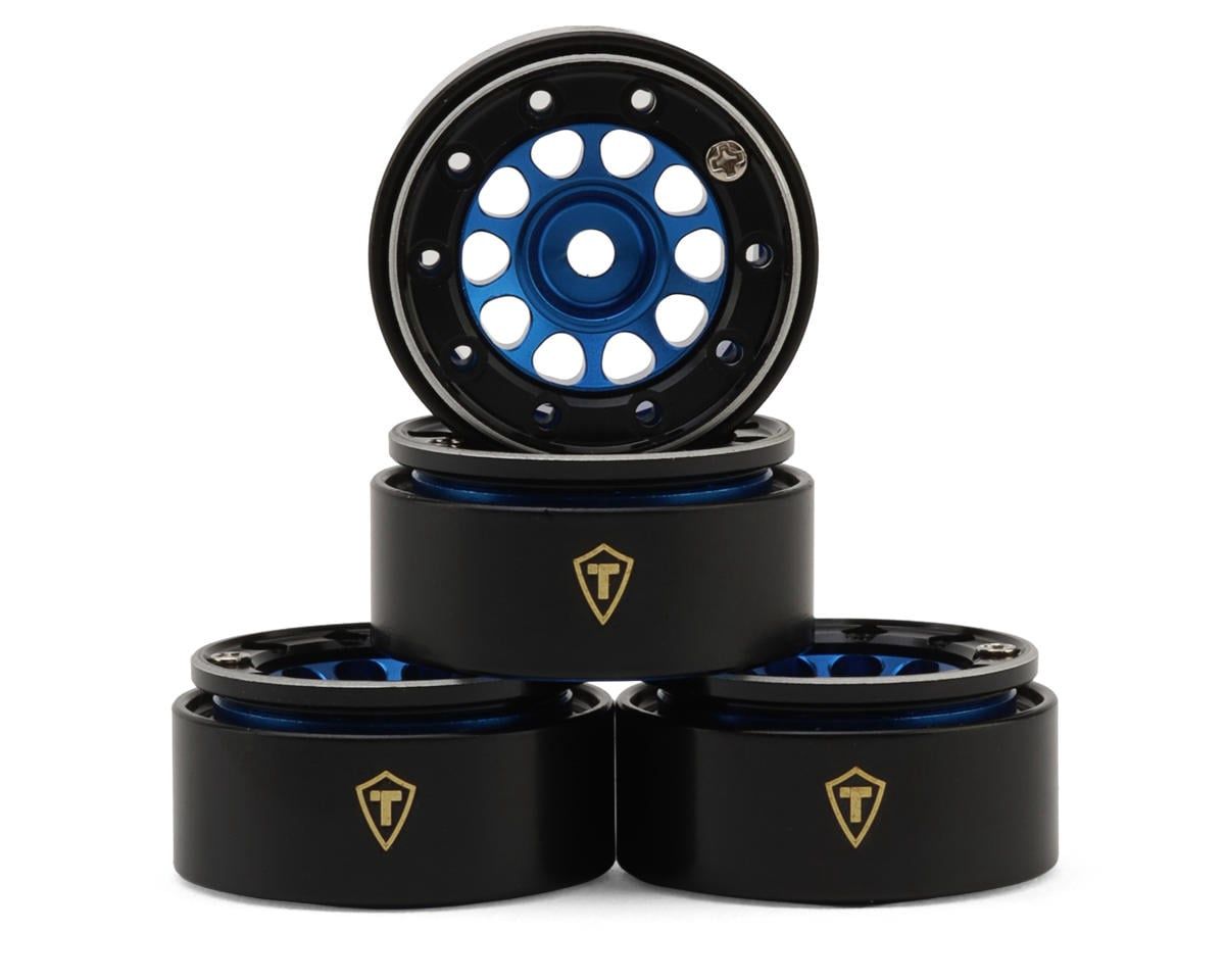 Treal Hobby Type E 0.7" Aluminum Micro Crawler Beadlock Wheels (Blue) (4)