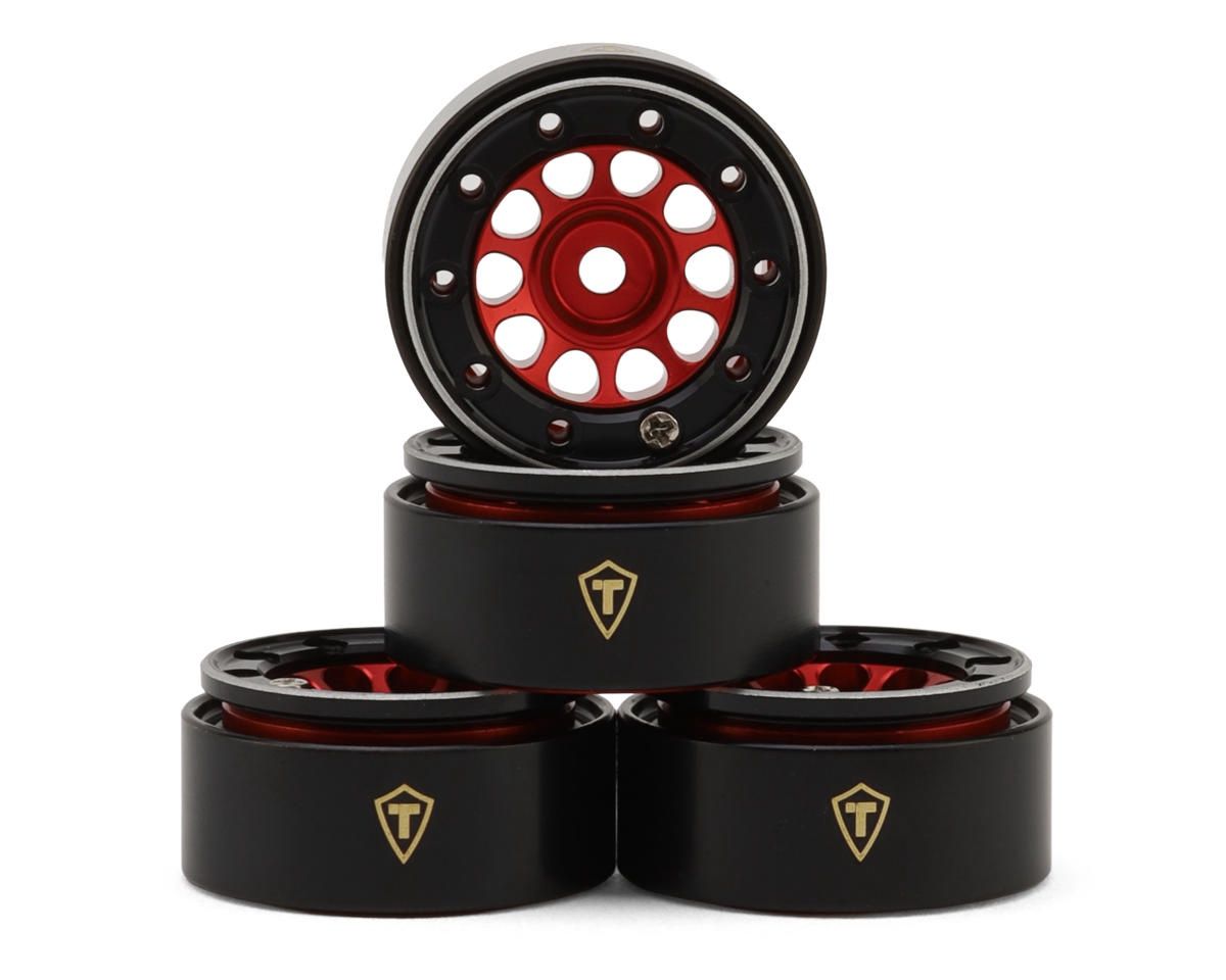 Treal Hobby Type E 0.7" Aluminum Micro Crawler Beadlock Wheels (Red) (4)