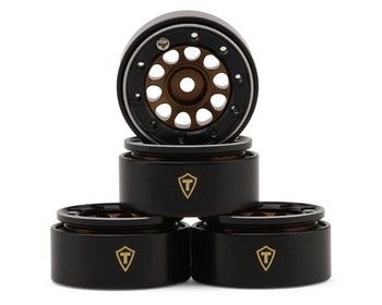 Treal Hobby Type E 0.7" Aluminum Micro Crawler Beadlock Wheels (Bronze) (4), Variant: TLHTSCX30-56