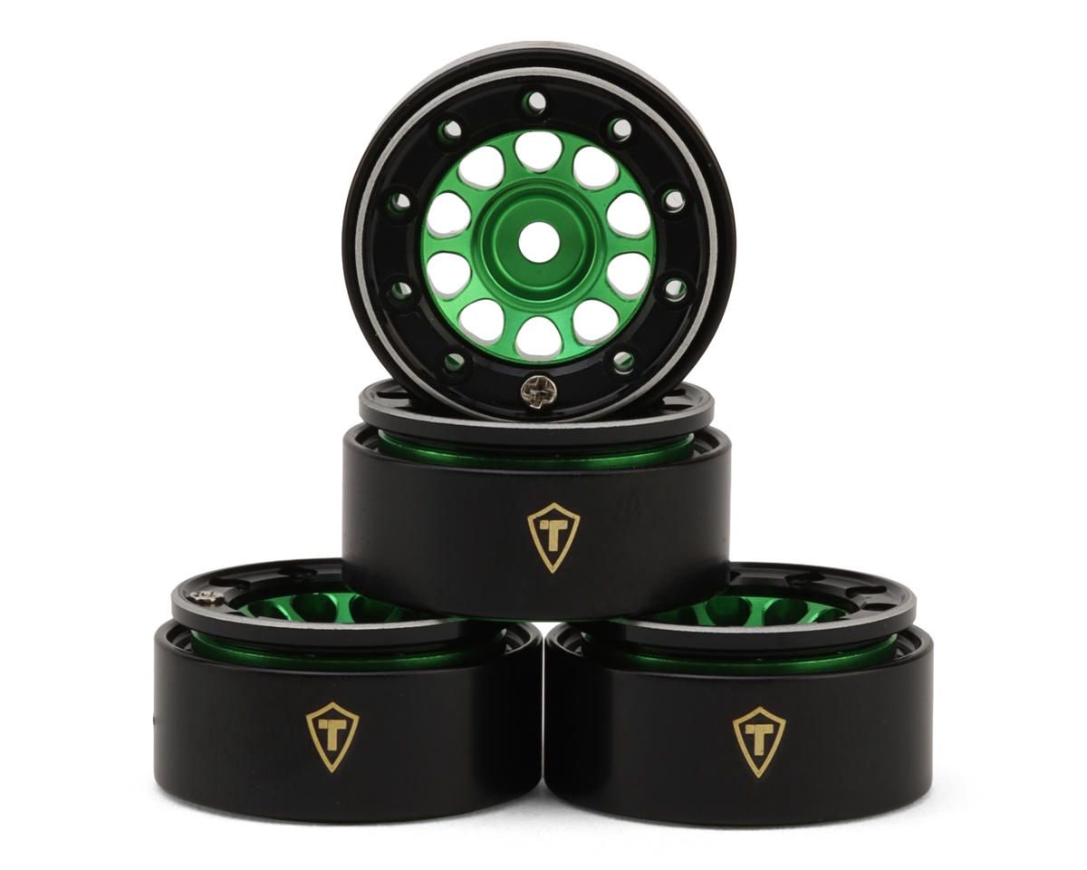 Treal Hobby Type E 0.7" Aluminum Micro Crawler Beadlock Wheels (Green) (4)