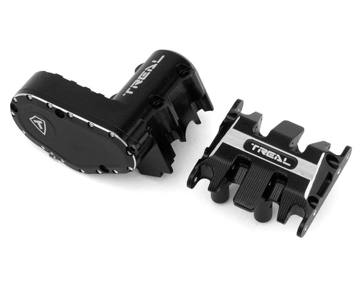 Treal Hobby Axial SCX30 7075 Aluminum Transmission Case &amp; Skid Plate Set